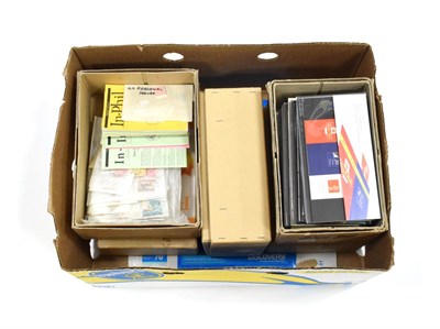 Lot 124 - GB Presentation Packs - Large box with GB face value in a filing box with 1st class and values...