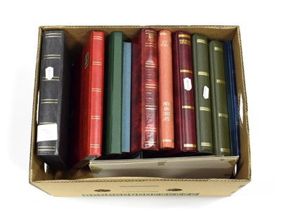 Lot 148 - Large Box Of GB with Albums and Stockbooks. Includes a luxury stockbook with a collection of Machin