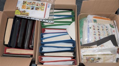 Lot 168 - Three Boxes of Stamps including an extensive A to Z world collection in 16 volumes and a large...