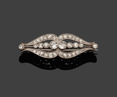 Lot 371 - An Early 20th Century Diamond Brooch, of old cut diamonds in white millegrain settings, total...