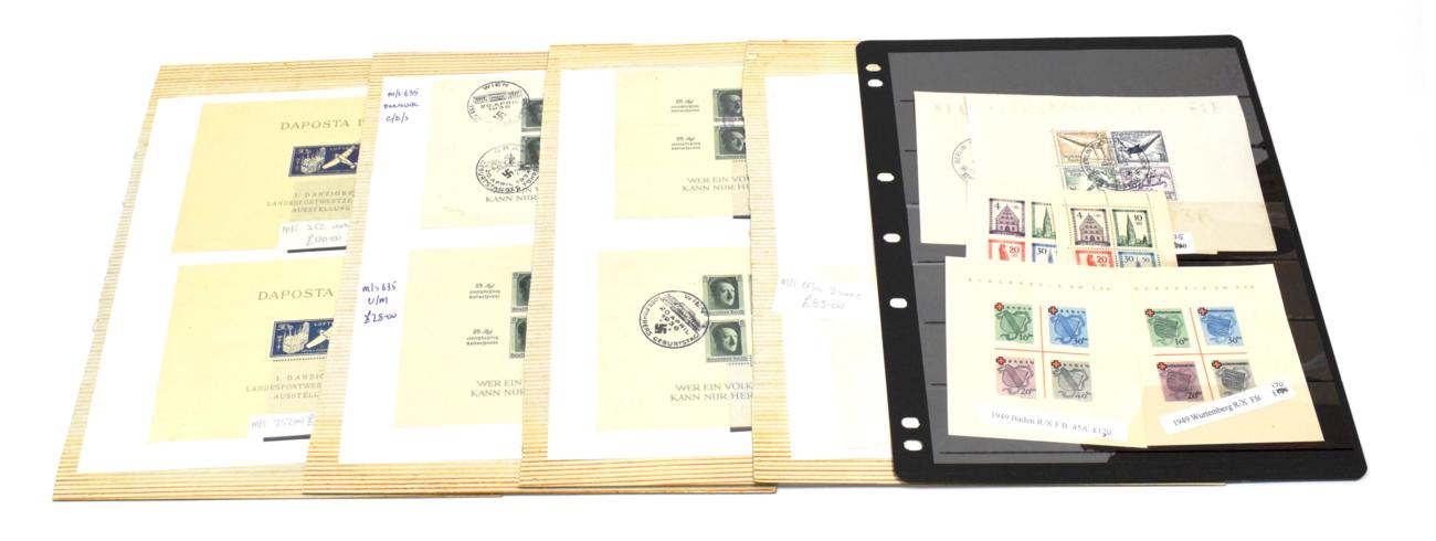 Lot 266 - Germany Mini Sheets - A useful duplicated collection of mini sheets with Reich Olympics and...