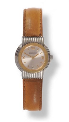 Lot 408 - A Lady's Bi-Metal Calendar Quartz Wristwatch, signed Boucheron, circa 2000, quartz movement...