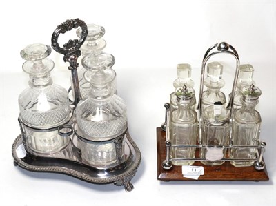 Lot 11 - ^  An Old Sheffield Plate decanter stand, first half 19th century, tricorn and with gadrooned...