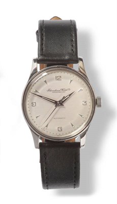 Lot 412 - A Stainless Steel Automatic Centre Seconds Wristwatch, signed International Watch Co, Schaffhausen