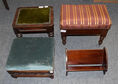 Lot 34 - ^ A Victorian figured walnut sewing box with fitted interior; an Edwardian mahogany book...