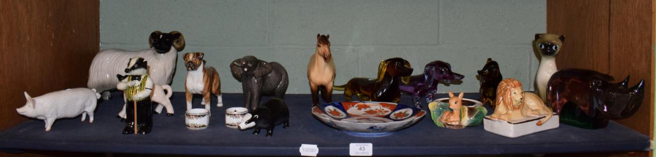 Lot 43 - Miscellaneous Beswick; Coopercraft Murano glass dogs; and other items (18)