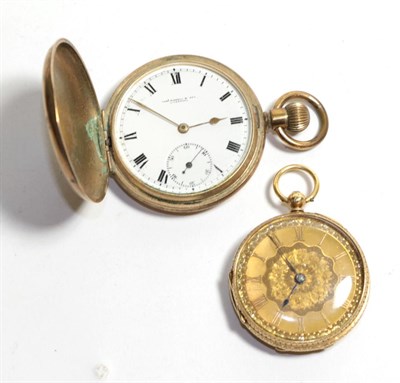Lot 71 - An 18 carat gold open faced pocket watch and a Thos Russell & Son Liverpool gold plated pocket...