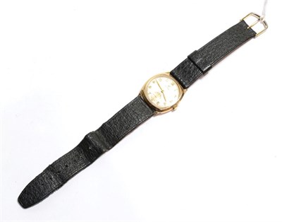 Lot 74 - A 9 carat gold centre seconds wristwatch, signed Cyma, Cymaflex, subsidiary seconds dial