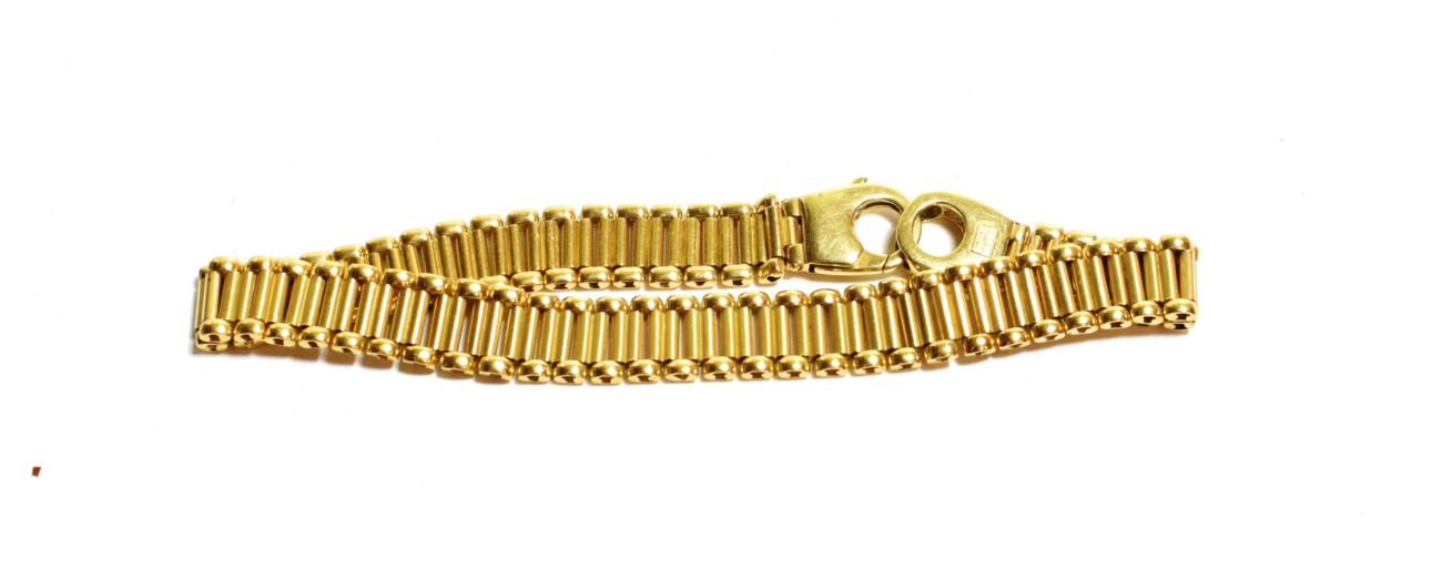 Lot 89 - A fancy link bracelet stamped '750', length 22.5cm