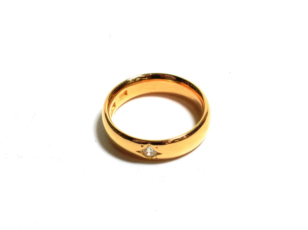 Lot 116 - A 22 carat gold diamond set band ring, estimated diamond weight 0.10 carat approximately,...