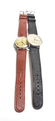 Lot 135 - Two gents chrome plated 1950's wristwatches, signed JW Benson London and Tissot