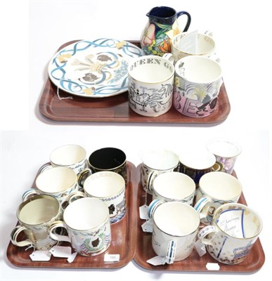Lot 185 - Three trays of Wedgwood commemorative mugs including one example designed by Eric Ravilious; a...