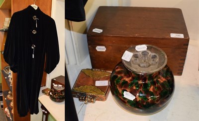 Lot 195 - A WWI ditty box, plaque named E.T. Drake; together with a Hershelle Model lady's velvet coat;...
