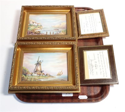 Lot 219 - A pair of Royal Worcester handpainted plaques by Michael Powell, depicting coastal views,...