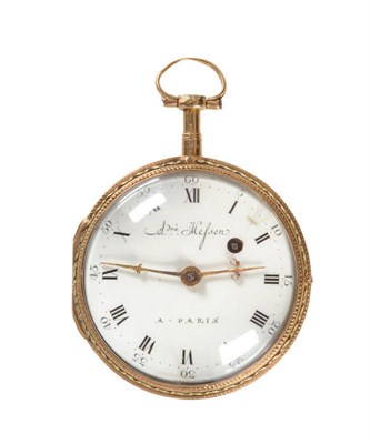 Lot 432 - A French Late 18th Century Verge Pocket Watch, signed Andre Hessen, a Paris, circa 1780, the...