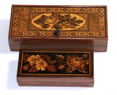 Lot 235 - Tunbridge ware trinket box and another (2)