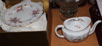 Lot 256 - ^ A Royal Crown Derby 'Posies' tea set, boxed; together with a Royal Crown Derby teapot