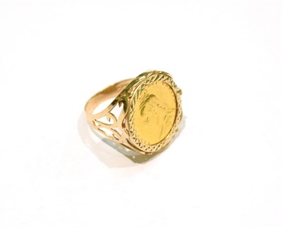 Lot 277 - An 1897 half sovereign loose mounted as a ring, finger size R1/2