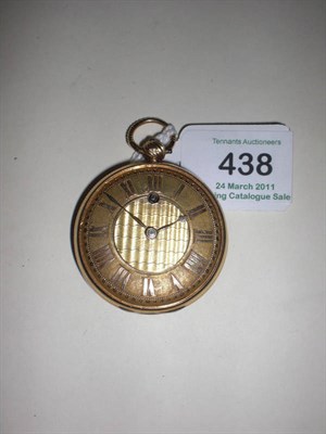 Lot 438 - An 18ct Gold Open Faced Verge Pocket Watch, signed Willm Sleigh, Stockton, 1818, the gilt...