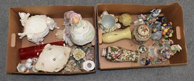 Lot 301 - Three boxes of Continental and other porcelain including Capodimonte figures and other factories