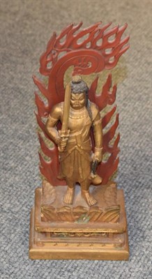 Lot 325 - A 19th/20th century gilt metal figure, as Fudo Myo-o Acalantha Buddha, height 31cm