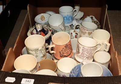 Lot 342 - A collection of 19th/20th century Royal Commemorative pottery and porcelain, mostly Queen...