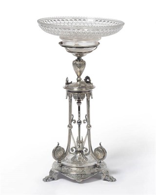 Lot 444 - A Victorian Electroplate Centrepiece, Elkington & Co Ltd, Birmingham 1880, the circular base on...