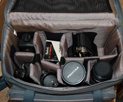 Lot 347 - Pentax ME and four lenses