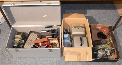 Lot 360 - Three boxes of Cine equipment and two radios