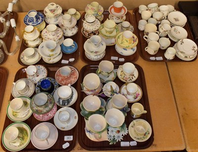 Lot 363 - Five trays of assorted 20th century coffee cans and saucers to include examples by Wedgwood;...