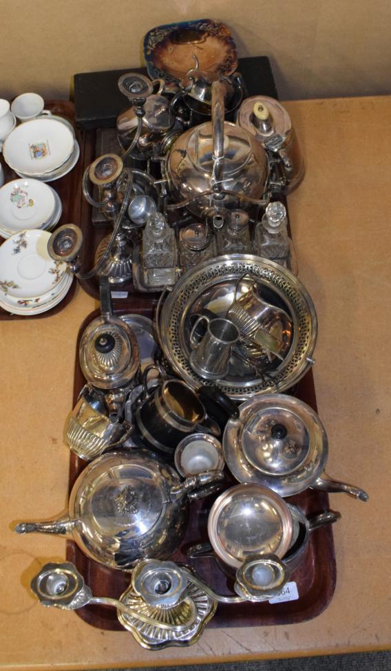 Lot 364 - Two trays of assorted silver plate