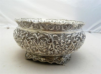 Lot 447 - An Indian Silver Bowl, stamped 800 and hallmarked for Edinburgh 2000 with Millennium mark, circular