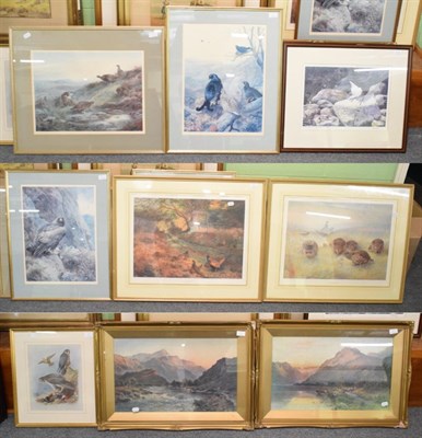 Lot 381 - A group of prints after Archibald Thorburn; John Cyril Harrison; Alfred de Breanski and James...