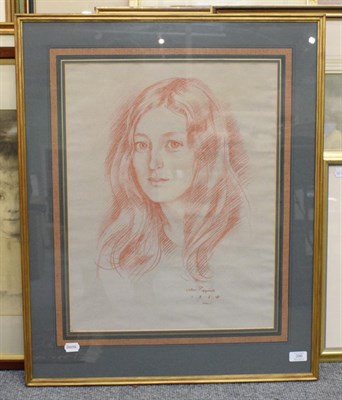 Lot 396 - John Piggins, 20th century, Portrait of a young girl, signed and dated, pastel, 50cm by 38cm