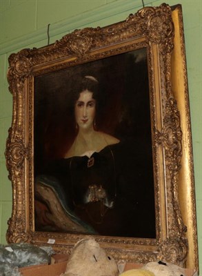 Lot 421 - English School (19th century), Portrait of Mrs Beele, oil on canvas, 76cm by 64cm