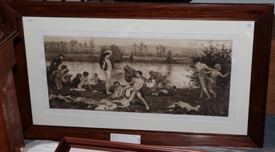 Lot 424 - After Fredrick Water (1840-1875), The bathers, etching, 41cm by 96cm