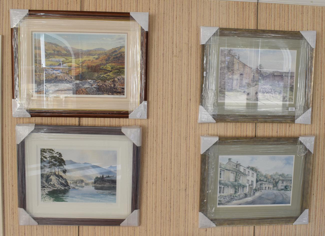 Lot 432 - Nancy Dyson (contemporary) ''The Country Path'', together with a print by the same hand and two...