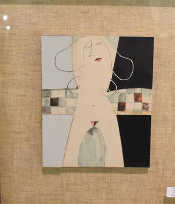 Lot 453 - Mary Barrett (Contemporary) Female nude, signed, mixed media, 25cm by 21cm