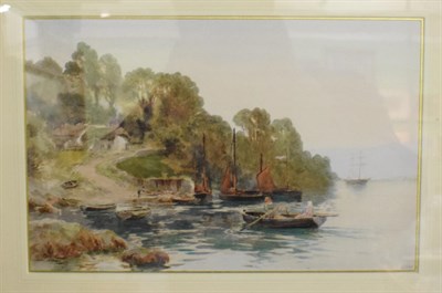 Lot 462 - Ernest William Haslehust (1866-1949) Rowing Home, signed, watercolour 19cm by 34cm