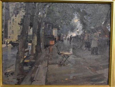 Lot 464 - P F Pihinger*, (20th century) Paris street scene, signed oil on canvas, 29.5cm by 38.5cm...