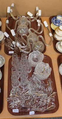Lot 1095 - Four Waterford crystal wall lights