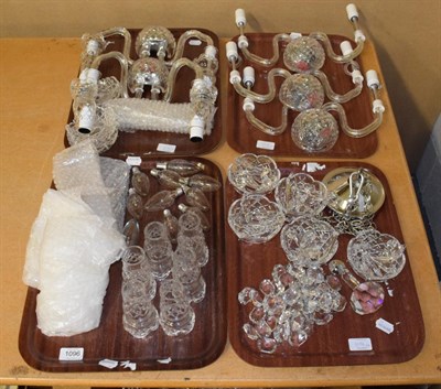 Lot 1096 - Five Waterford crystal wall lights