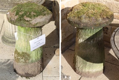 Lot 1105 - A pair of weathered Staddle stones