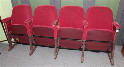 Lot 1140 - ^ A run of four cinema seats, 213cm long