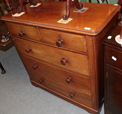 Lot 1163 - ^ A Victorian mahogany five drawer straight fronted chest of drawers, 102cm wide