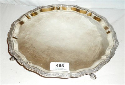 Lot 465 - An Elizabeth II Waiter, maker's mark W&W, London 1988, of shaped circular form, the rim cast...