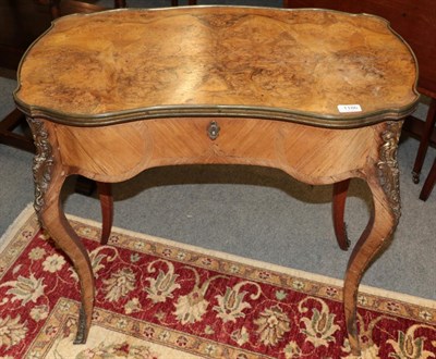 Lot 1186 - A Victorian burr walnut, kingwood and gilt metal mounted writing table, in Louis XV style, the...