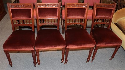 Lot 1212 - A set of four Edwardian dining chairs
