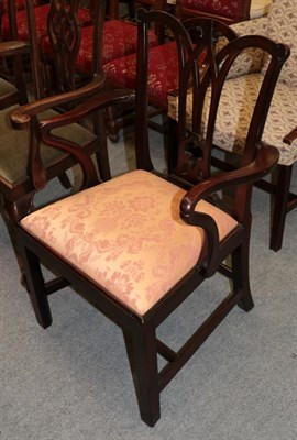 Lot 1214 - George III mahogany carver chair