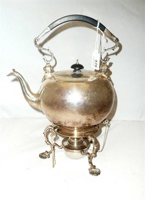 Lot 470 - A George V Spirit Kettle, Burner and Stand, J Parkes & Co, London 1926, the compressed...